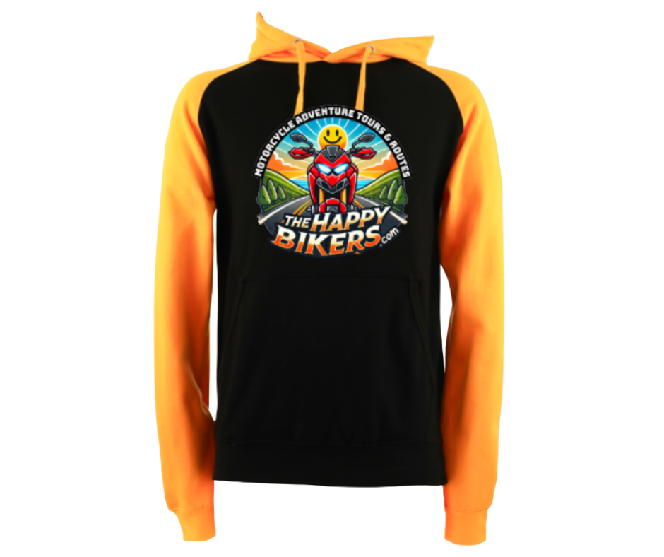 The happy Bikers Hoodie Black & Orange